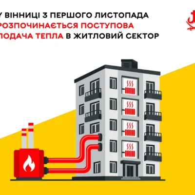 У Вінниці з 1 листопада почнуть поетапно подавати тепло до житлових будинків